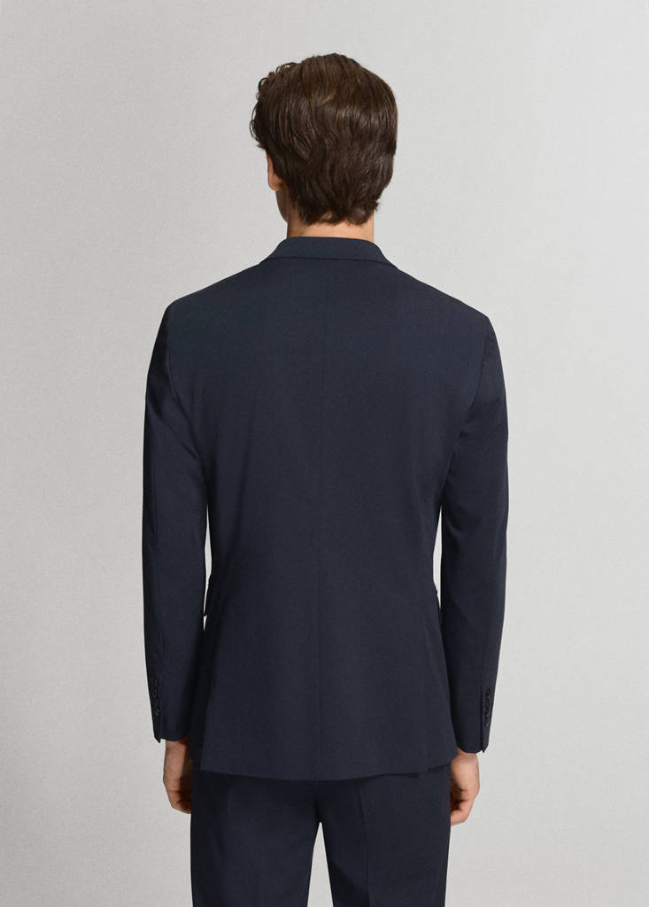Super slim-fit suit jacket in stretch fabric — Dark Navy