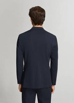 Super slim-fit suit jacket in stretch fabric — Dark Navy 3