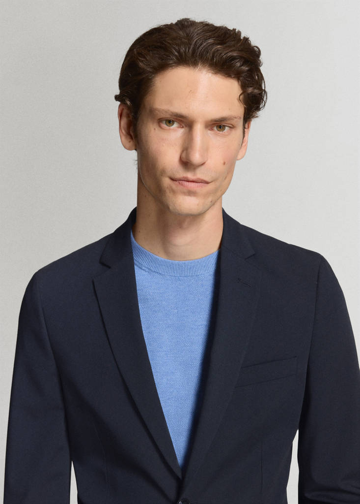 Super slim-fit suit jacket in stretch fabric — Dark Navy
