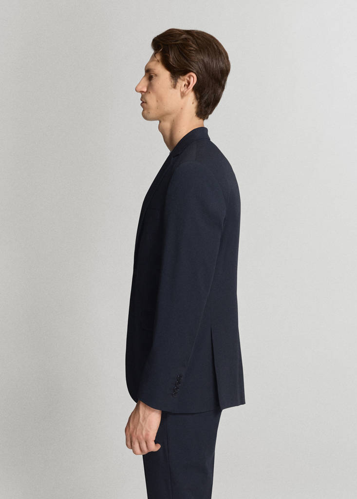 Super slim-fit suit jacket in stretch fabric — Dark Navy