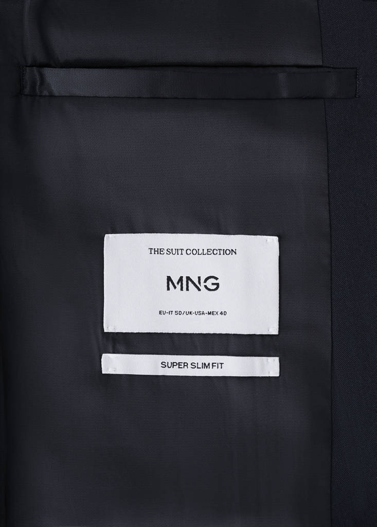 Super slim-fit suit jacket in stretch fabric — Dark Navy