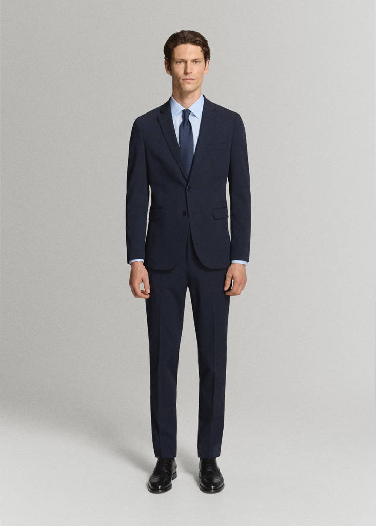 Super slim-fit suit jacket in stretch fabric — Dark Navy