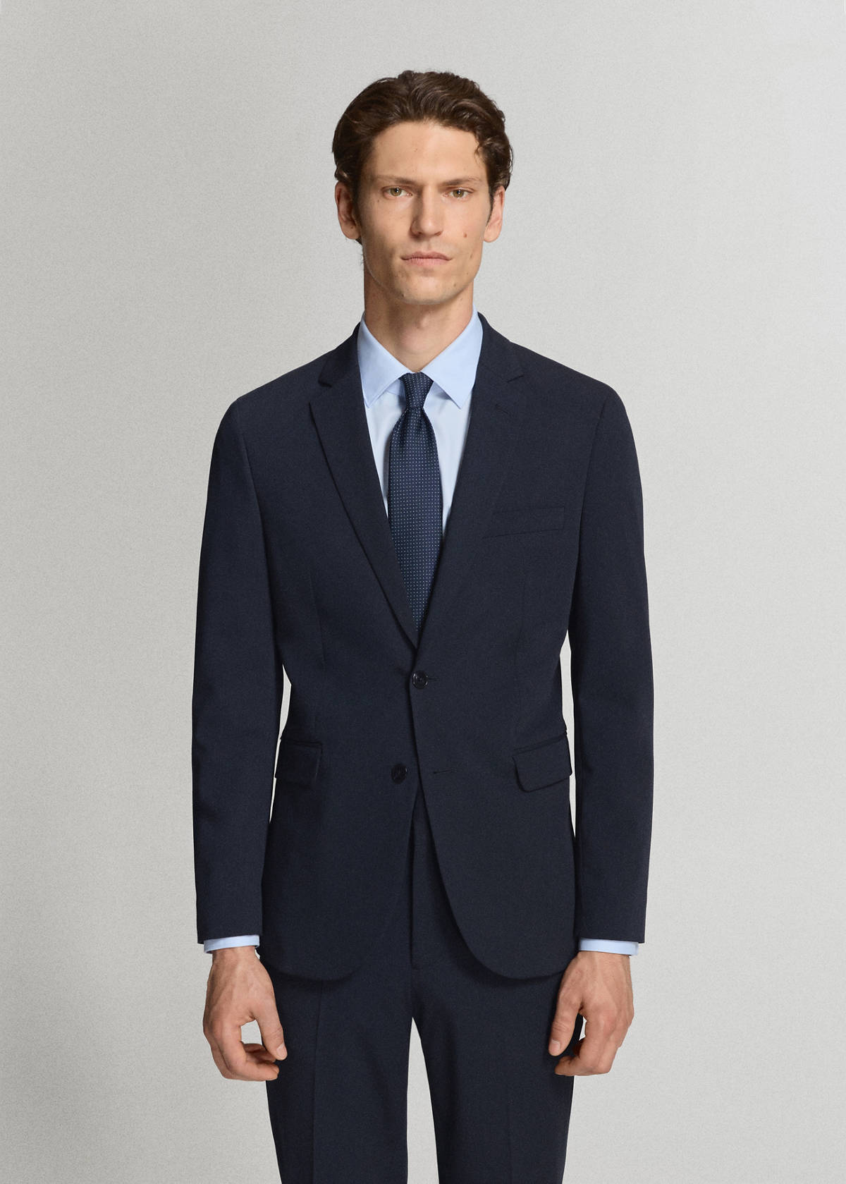 Super slim-fit suit jacket in stretch fabric — Dark Navy