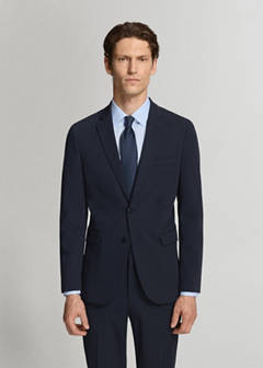 Super slim-fit suit jacket in stretch fabric — Dark Navy 9