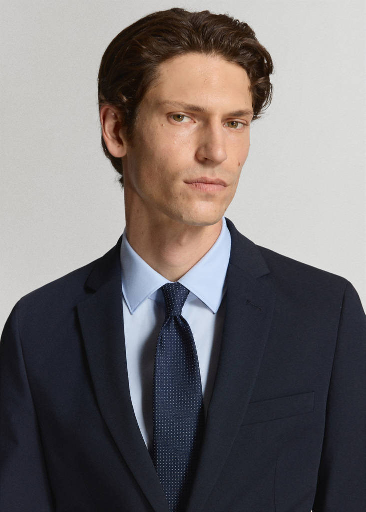 Super slim-fit suit jacket in stretch fabric — Dark Navy