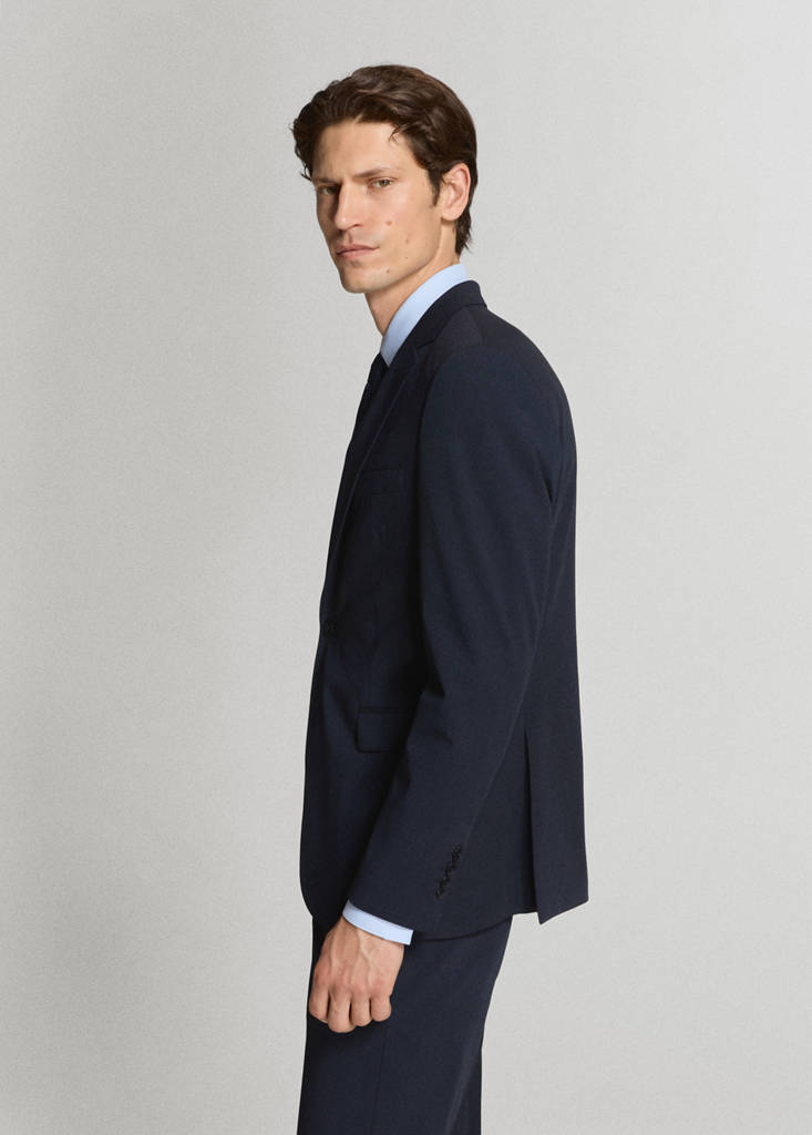 Super slim-fit suit jacket in stretch fabric — Dark Navy