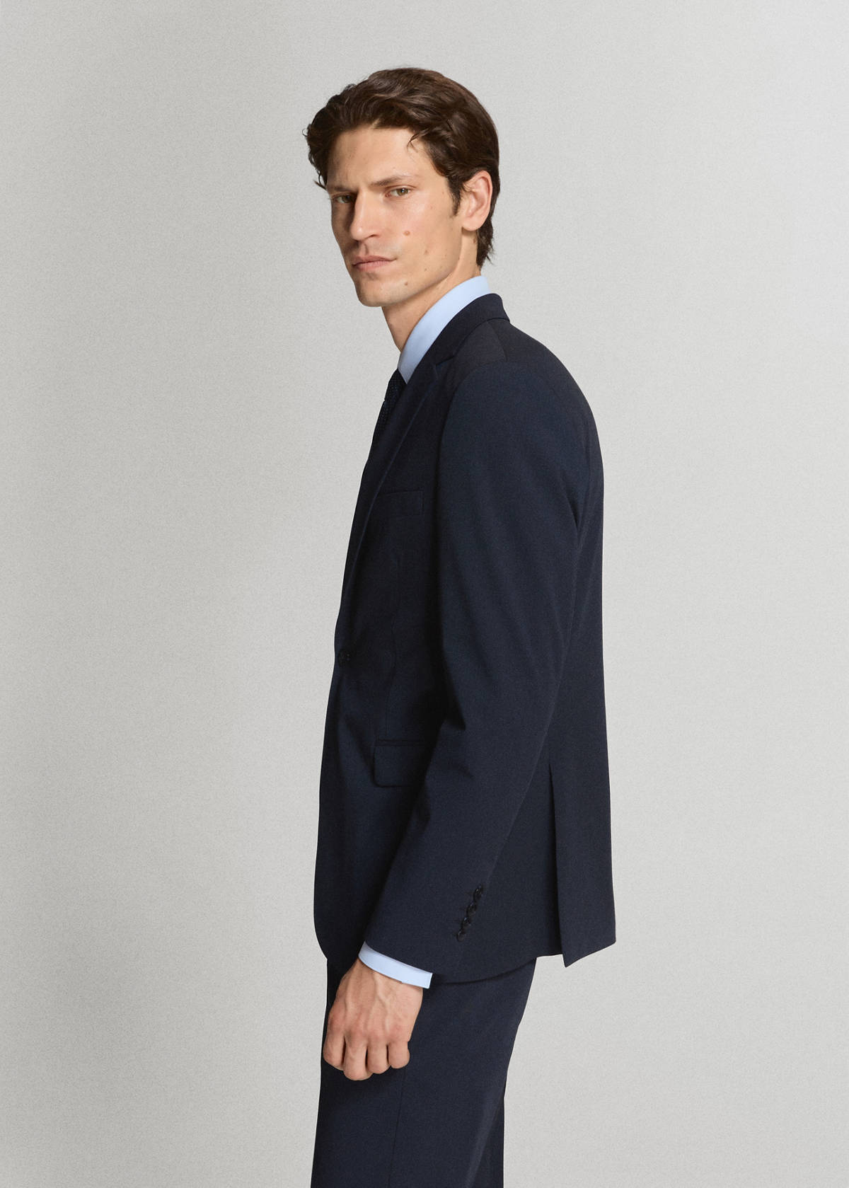 Super slim-fit suit jacket in stretch fabric — Dark Navy