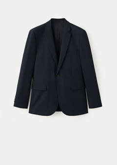 Super slim-fit suit jacket in stretch fabric — Dark Navy 6