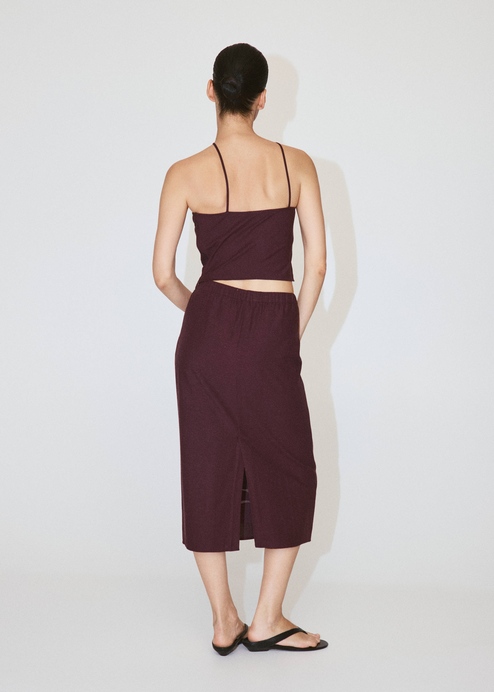 Floral embroidered linen skirt - Reverse of the article