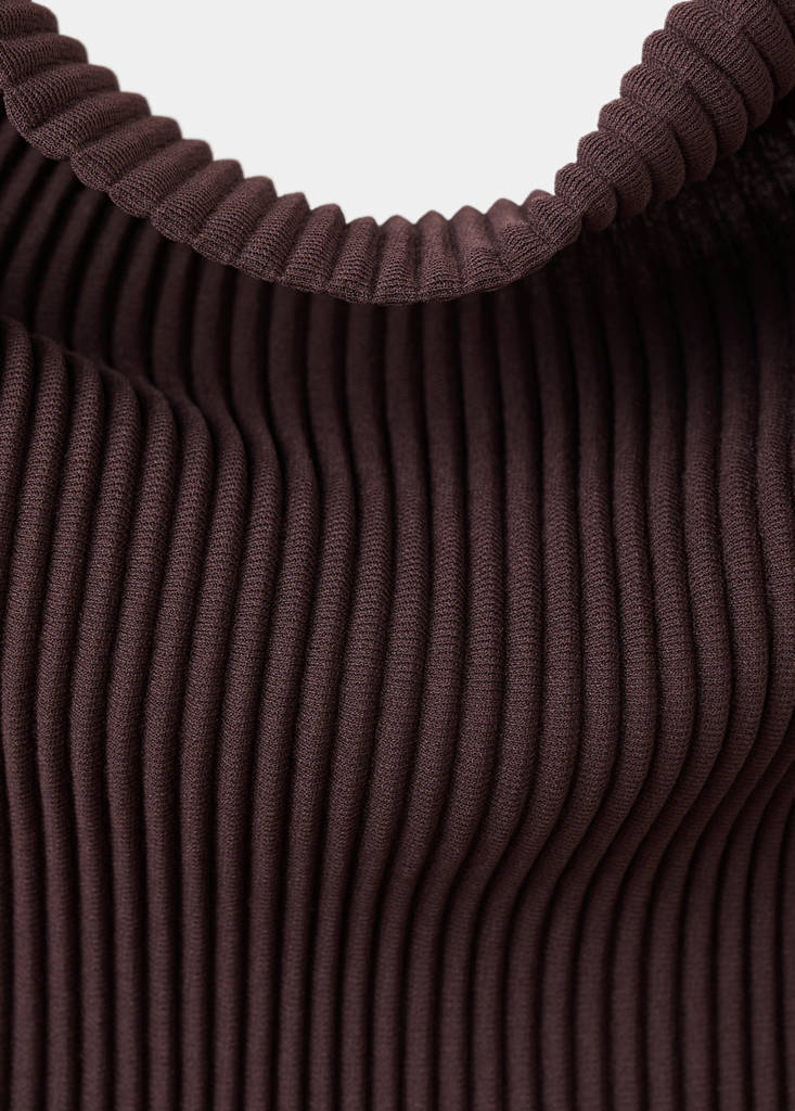 Textured top with bead detail on the back — Chocolate