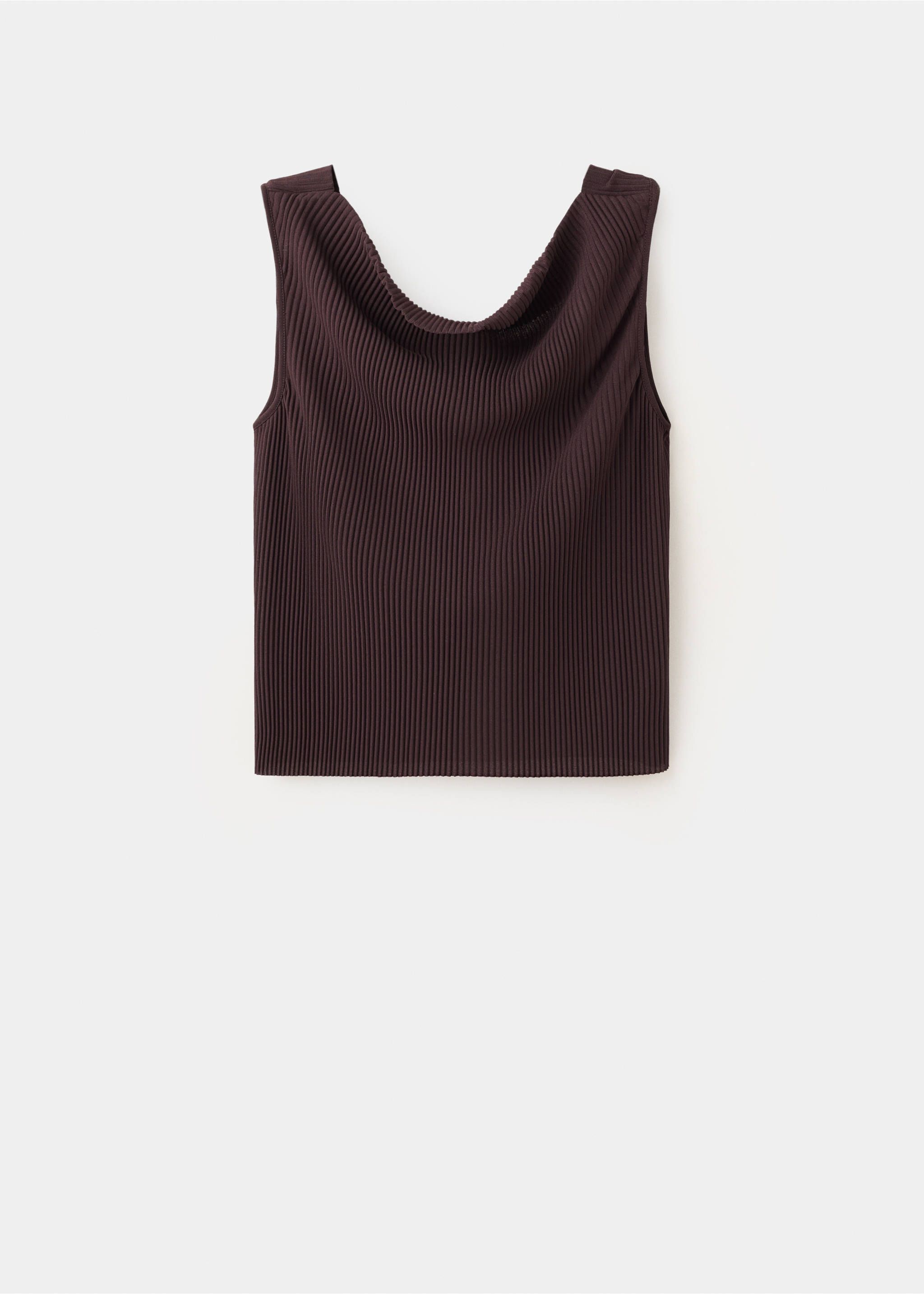 Textured top with bead detail on the back - Article without model, Chocolate. Ref: 37091370-00.