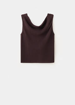 Textured top with bead detail on the back — Chocolate 4