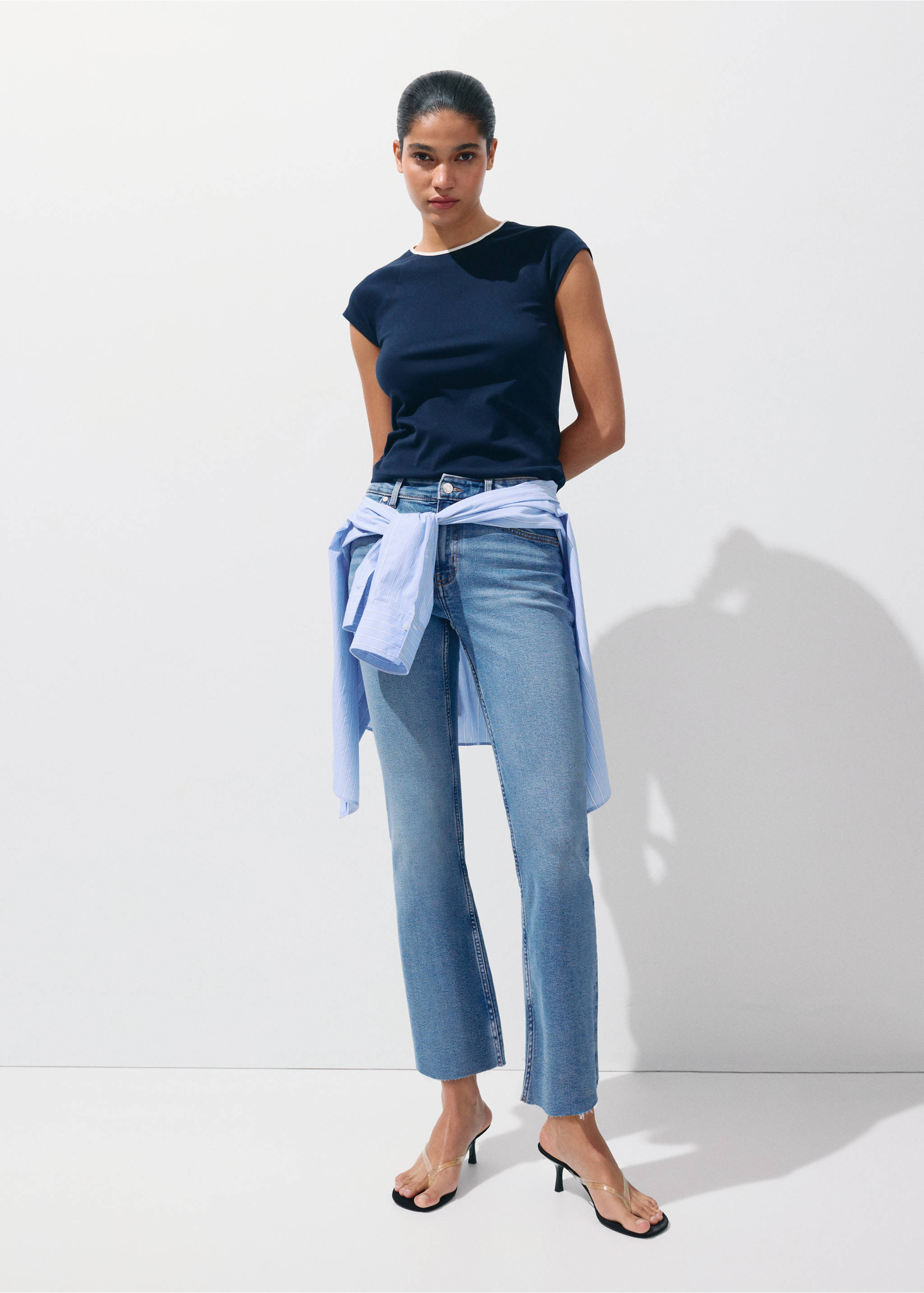 Sienna flared cropped jeans - General plane, Medium Blue. Ref: 37091373-00.