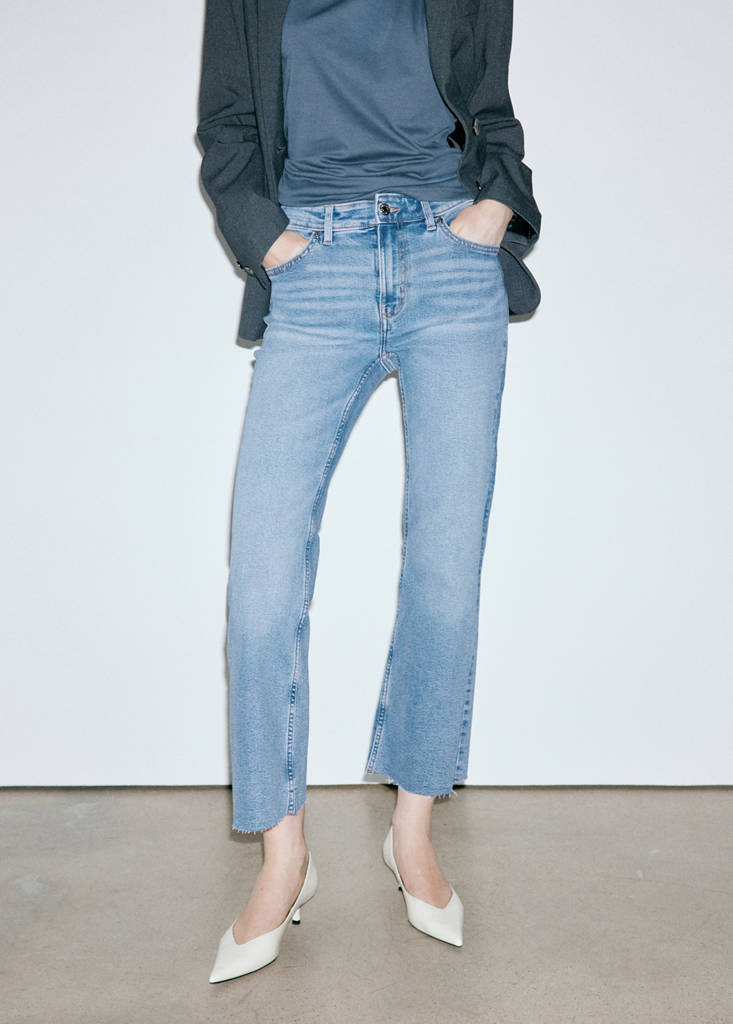 Sienna flared cropped jeans — Medium Blue