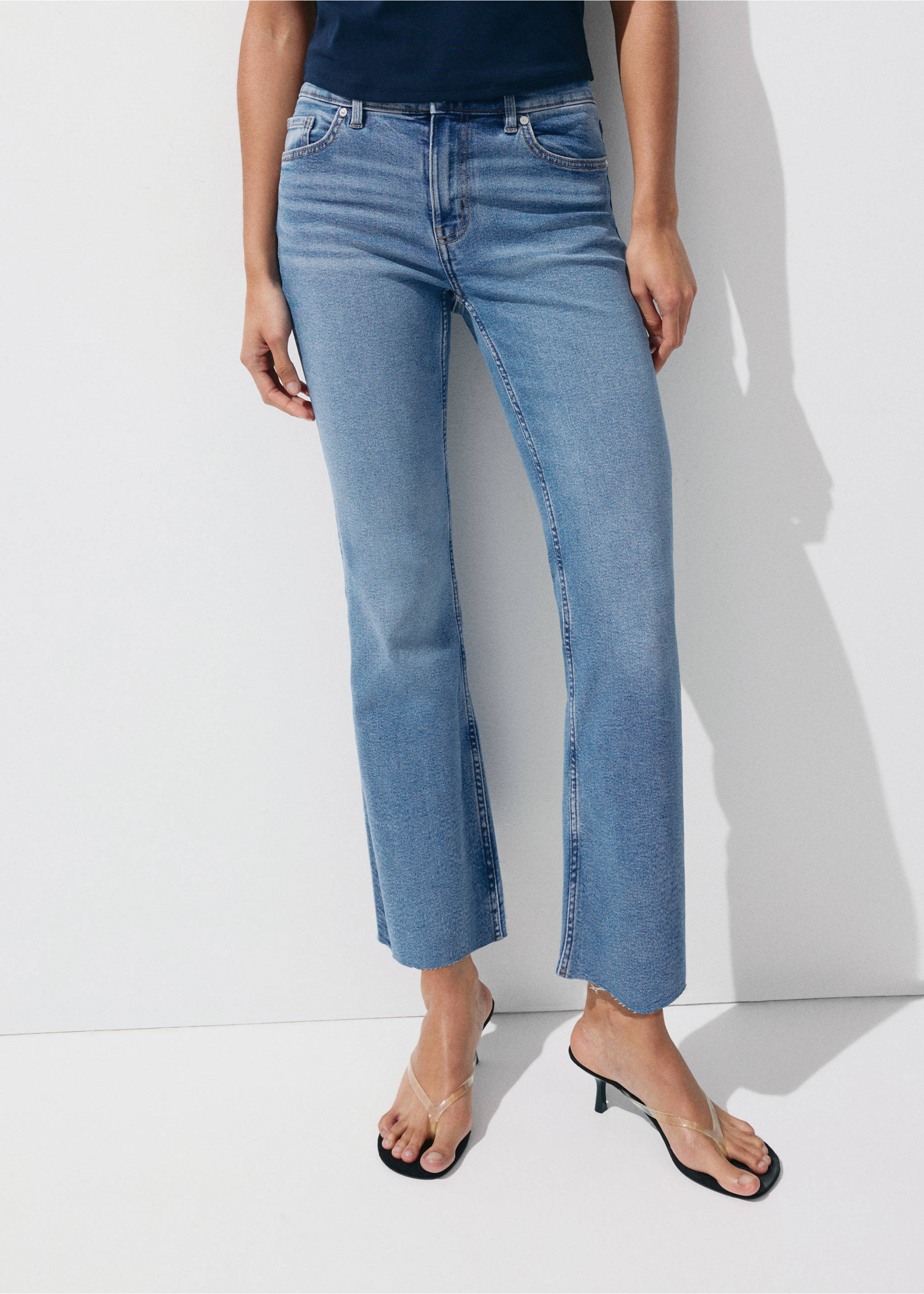 Sienna flared cropped jeans - Medium plane, Medium Blue. Ref: 37091373-00.