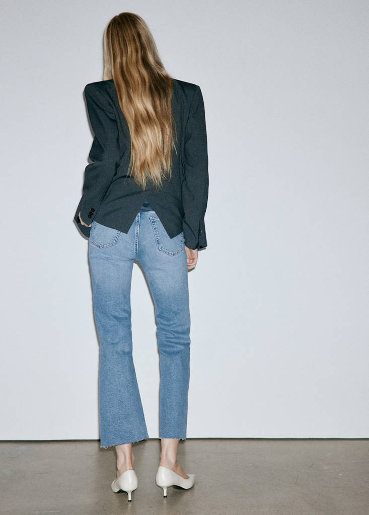Sienna flared cropped jeans — Medium Blue