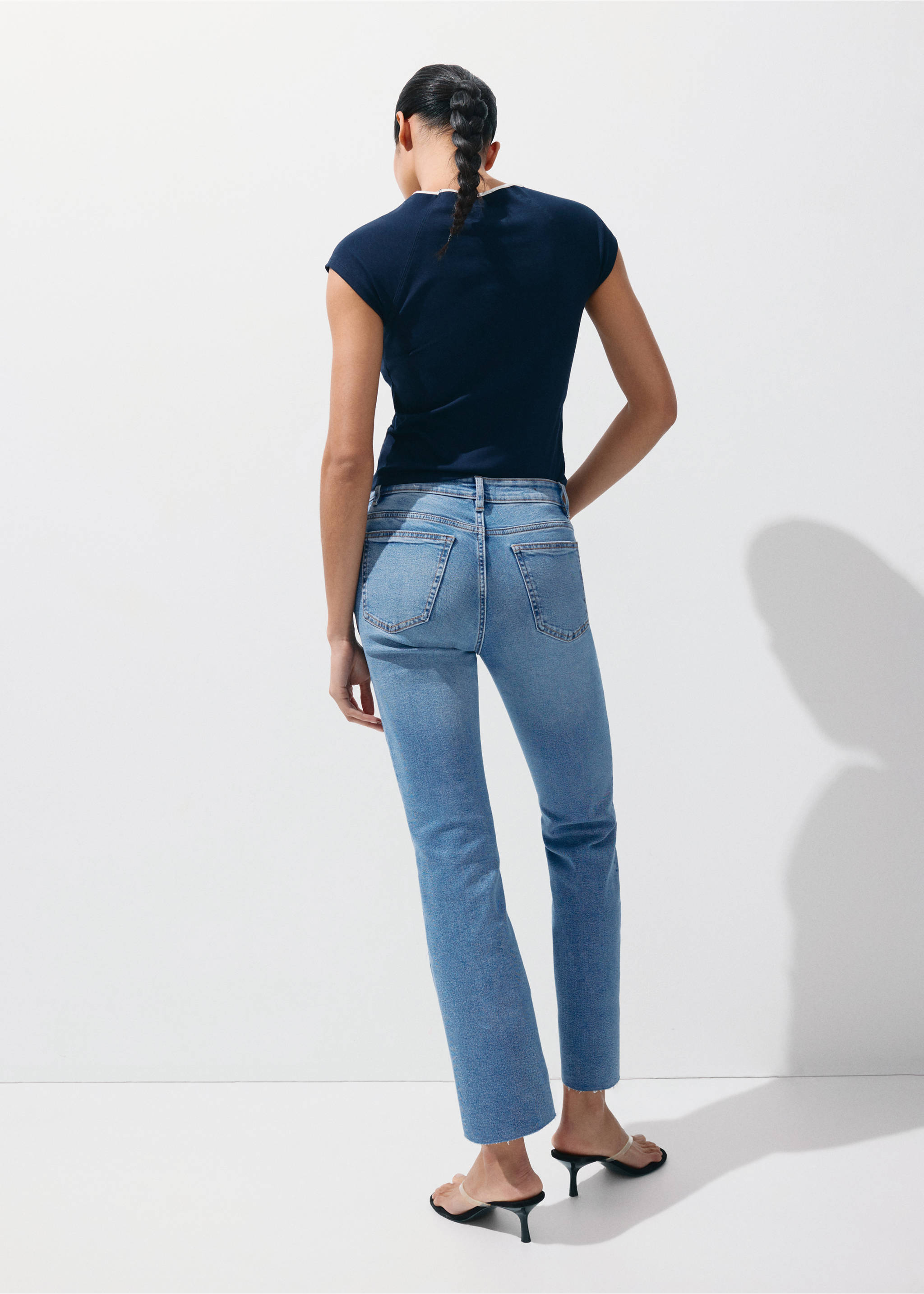 Sienna flared cropped jeans - Reverse of the article, Medium Blue. Ref: 37091373-00.