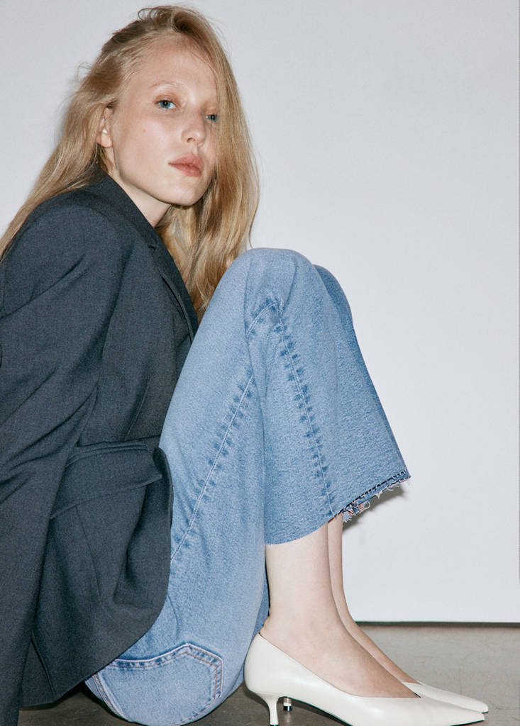 Sienna flared cropped jeans — Medium Blue