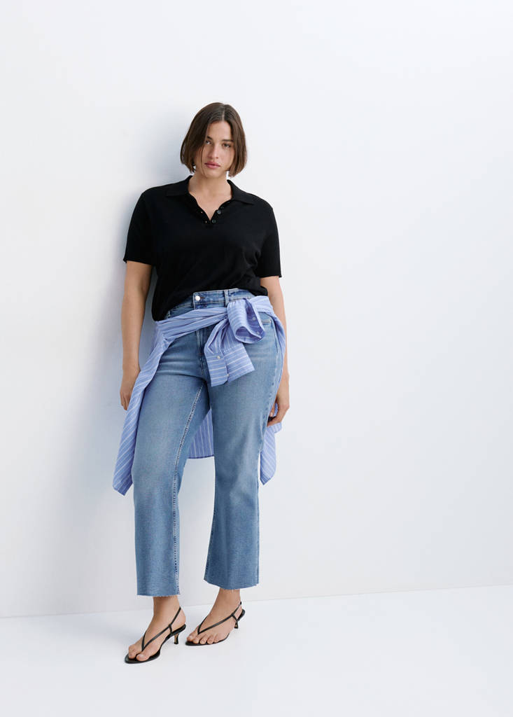 Sienna flared cropped jeans — Medium Blue