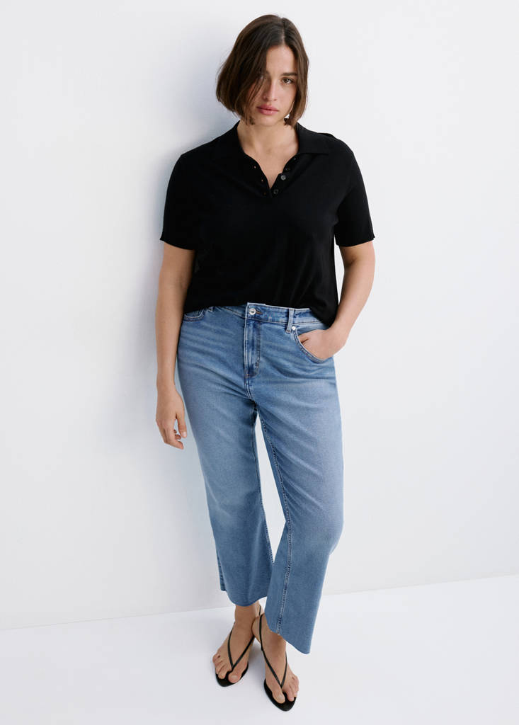 Sienna flared cropped jeans — Medium Blue