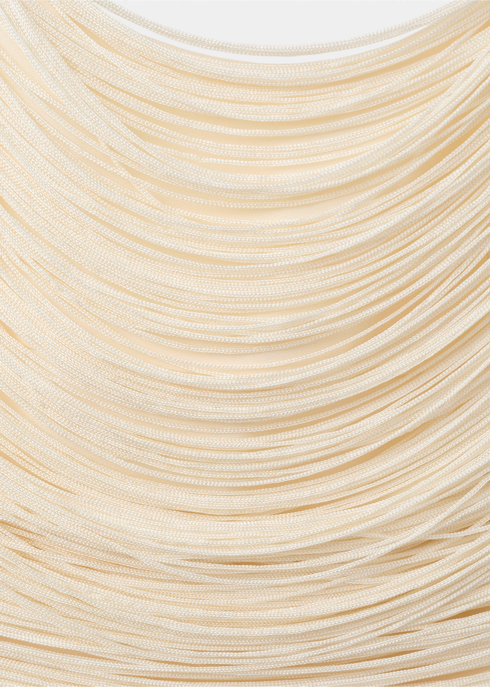 Fringed dress with low back - Details of the article 8, Ecru. Ref: 37091374-00.