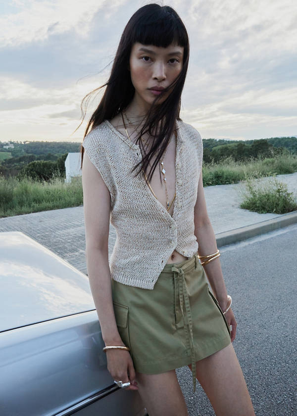 Cargo culottes with pockets — Khaki