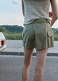 Cargo culottes with pockets — Khaki 3
