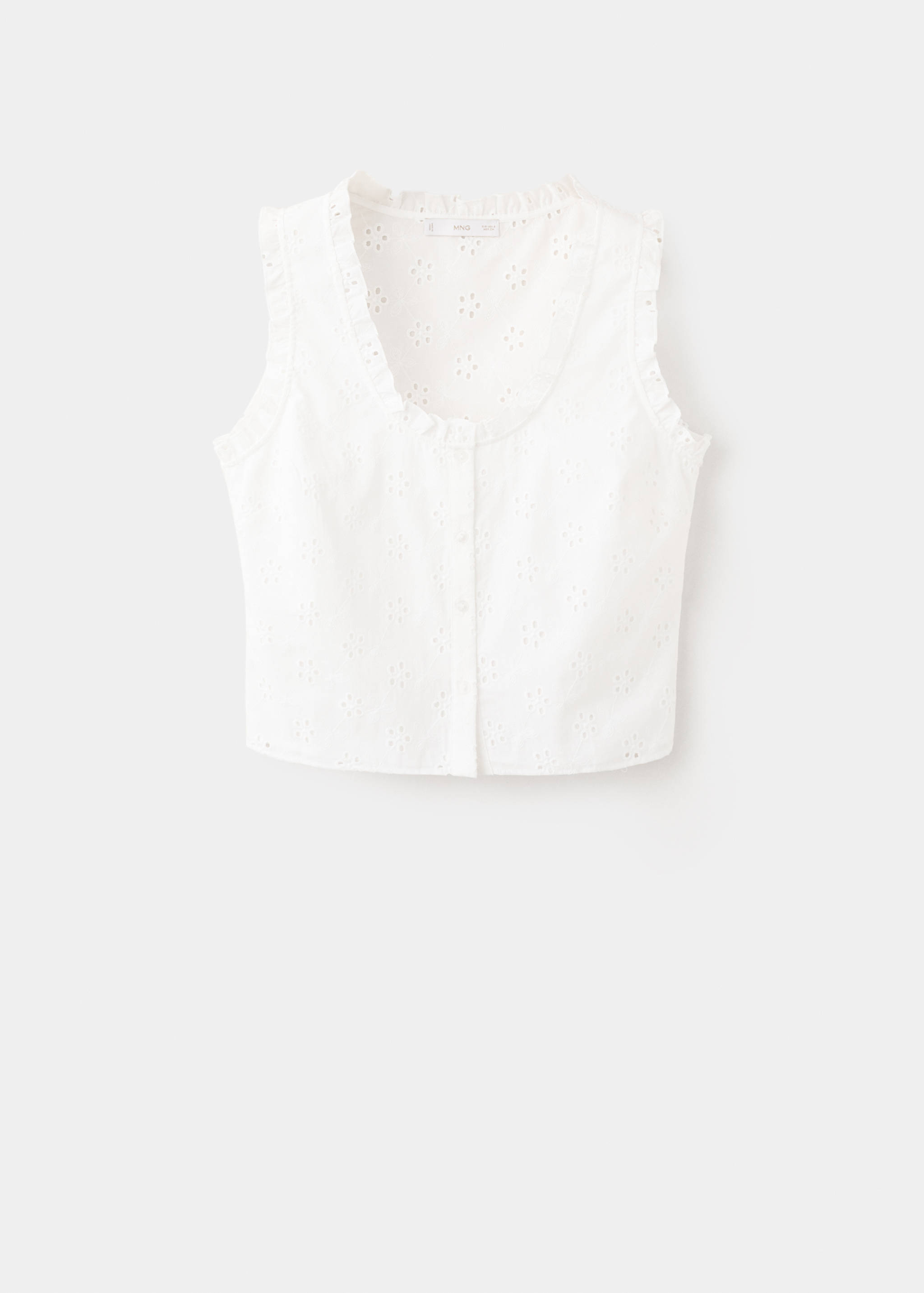 Cotton blouse with broderie anglaise embroidery - Article without model