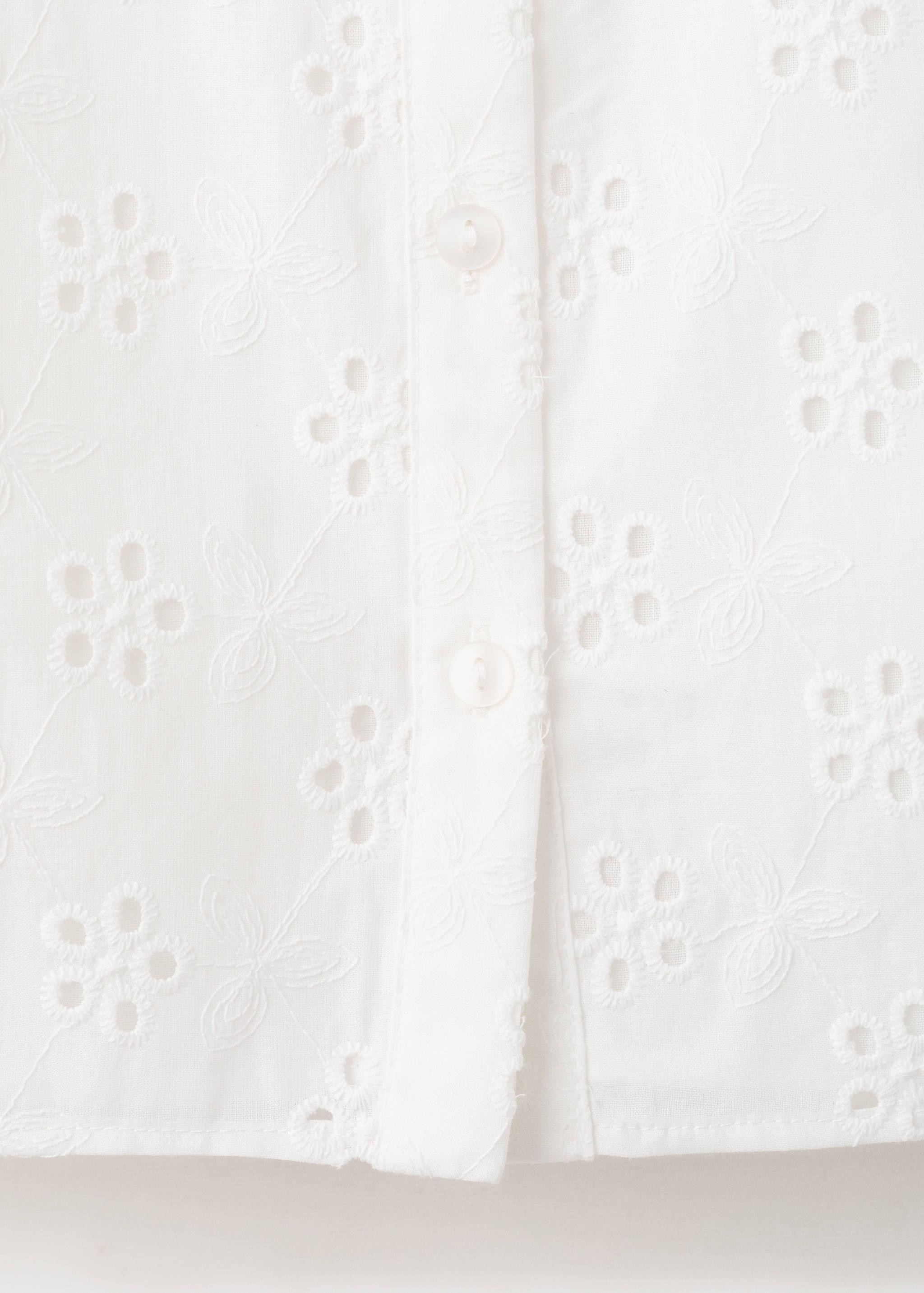 Cotton blouse with broderie anglaise embroidery - Details of the article 0