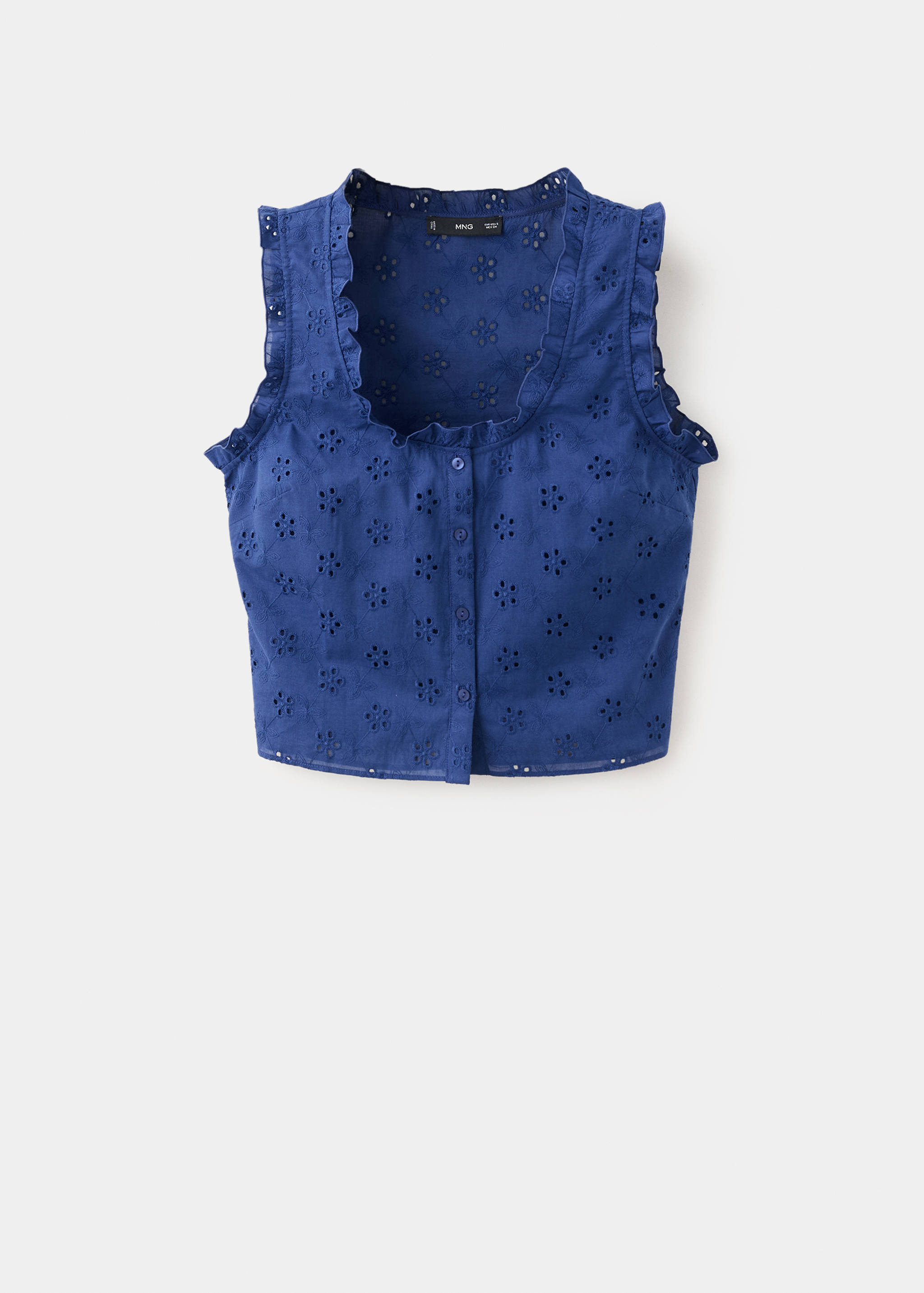 Cotton blouse with broderie anglaise embroidery - Article without model
