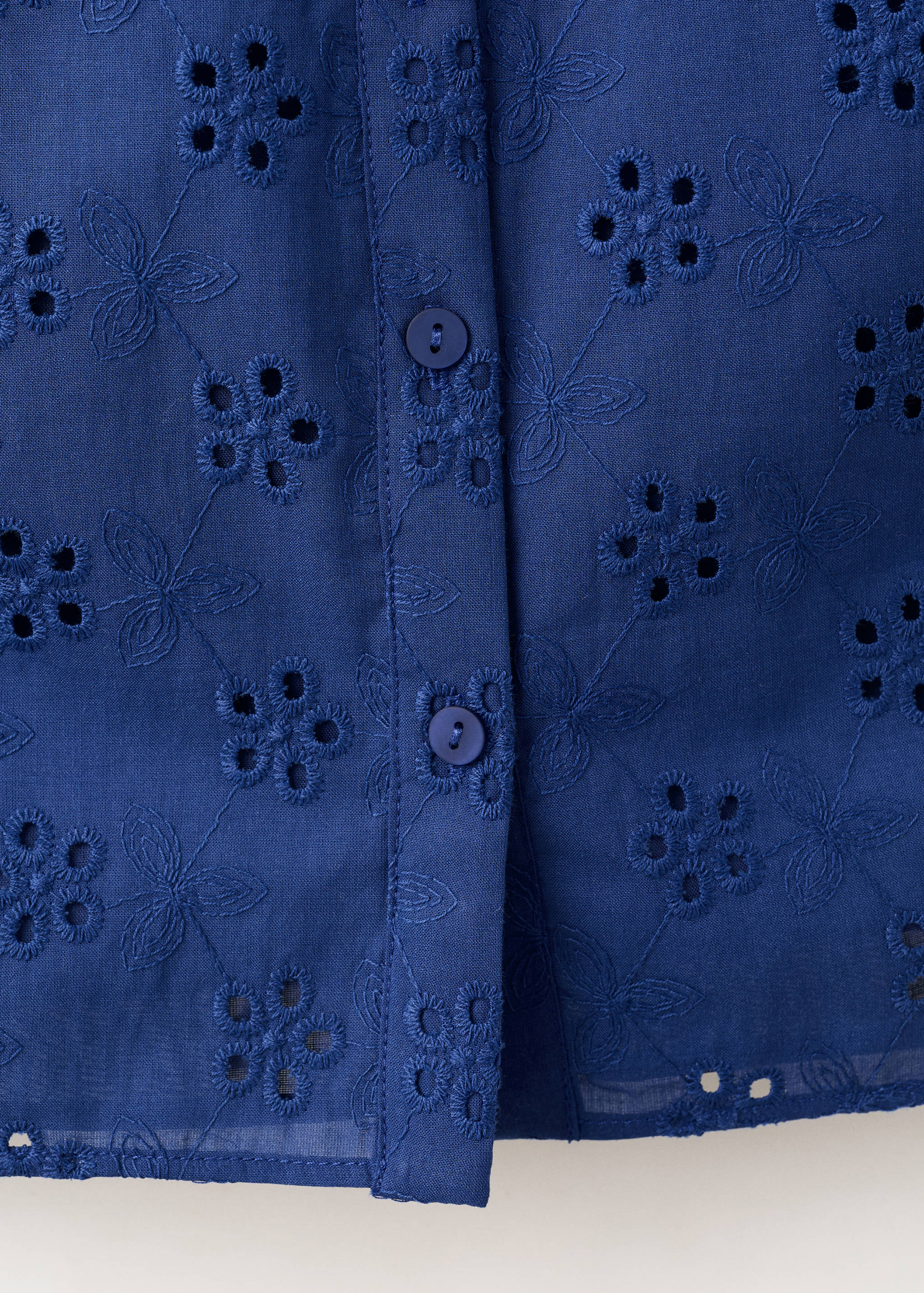 Cotton blouse with broderie anglaise embroidery - Details of the article 0