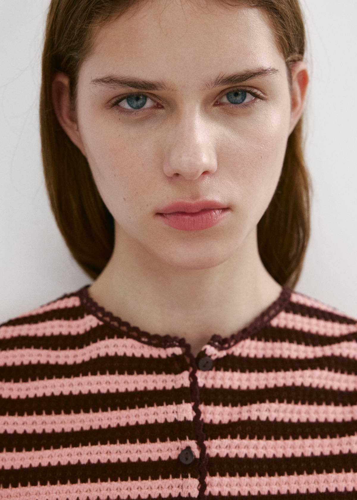Striped knit top — Pastel Pink