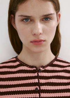 Striped knit top — Pastel Pink 4