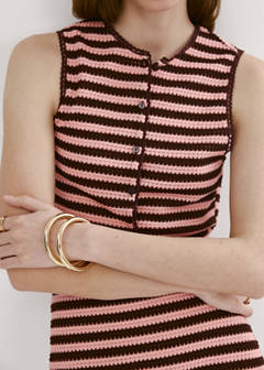 Striped knit top — Pastel Pink 6