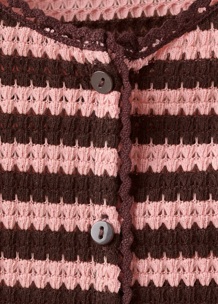 Striped knit top — Pastel Pink