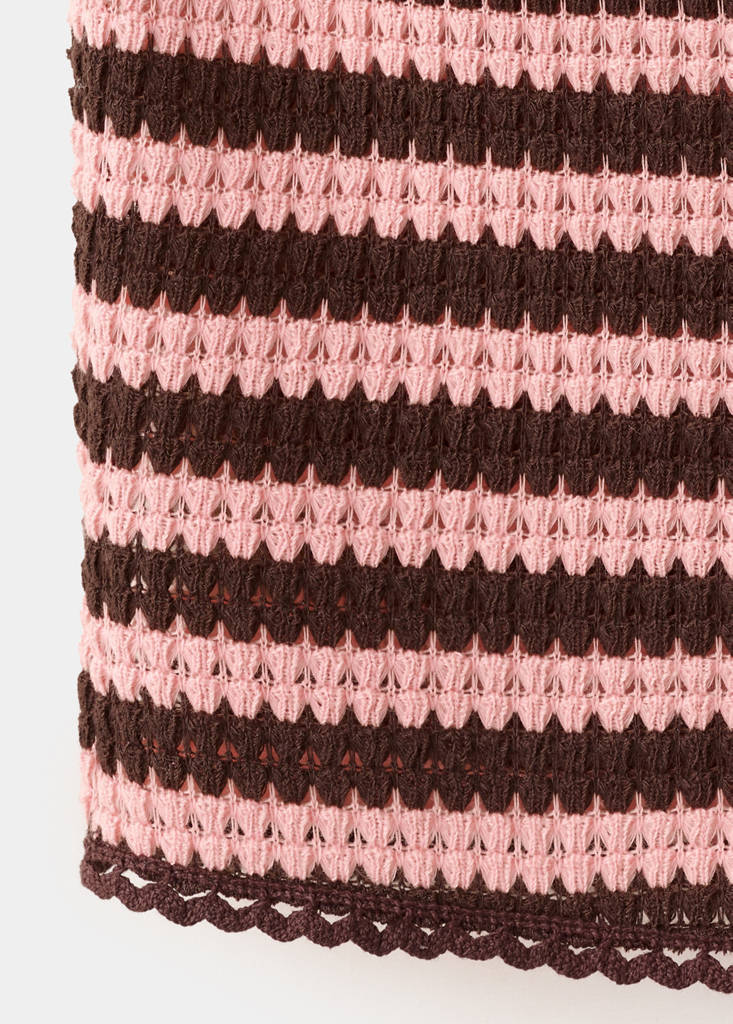 Striped knit top — Pastel Pink