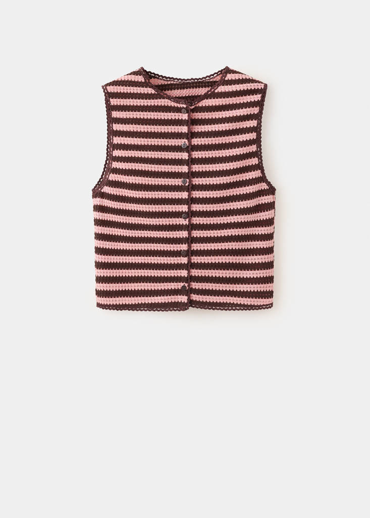 Striped knit top — Pastel Pink