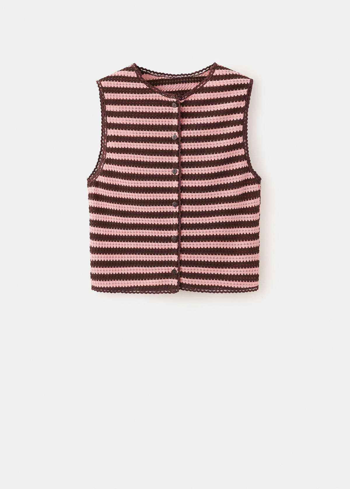Striped knit top — Pastel Pink