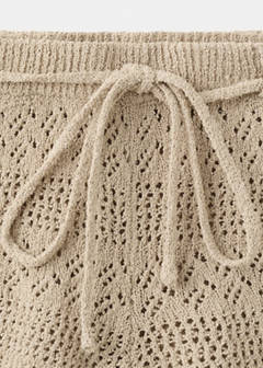 Crochet shorts with belt — Sand 7
