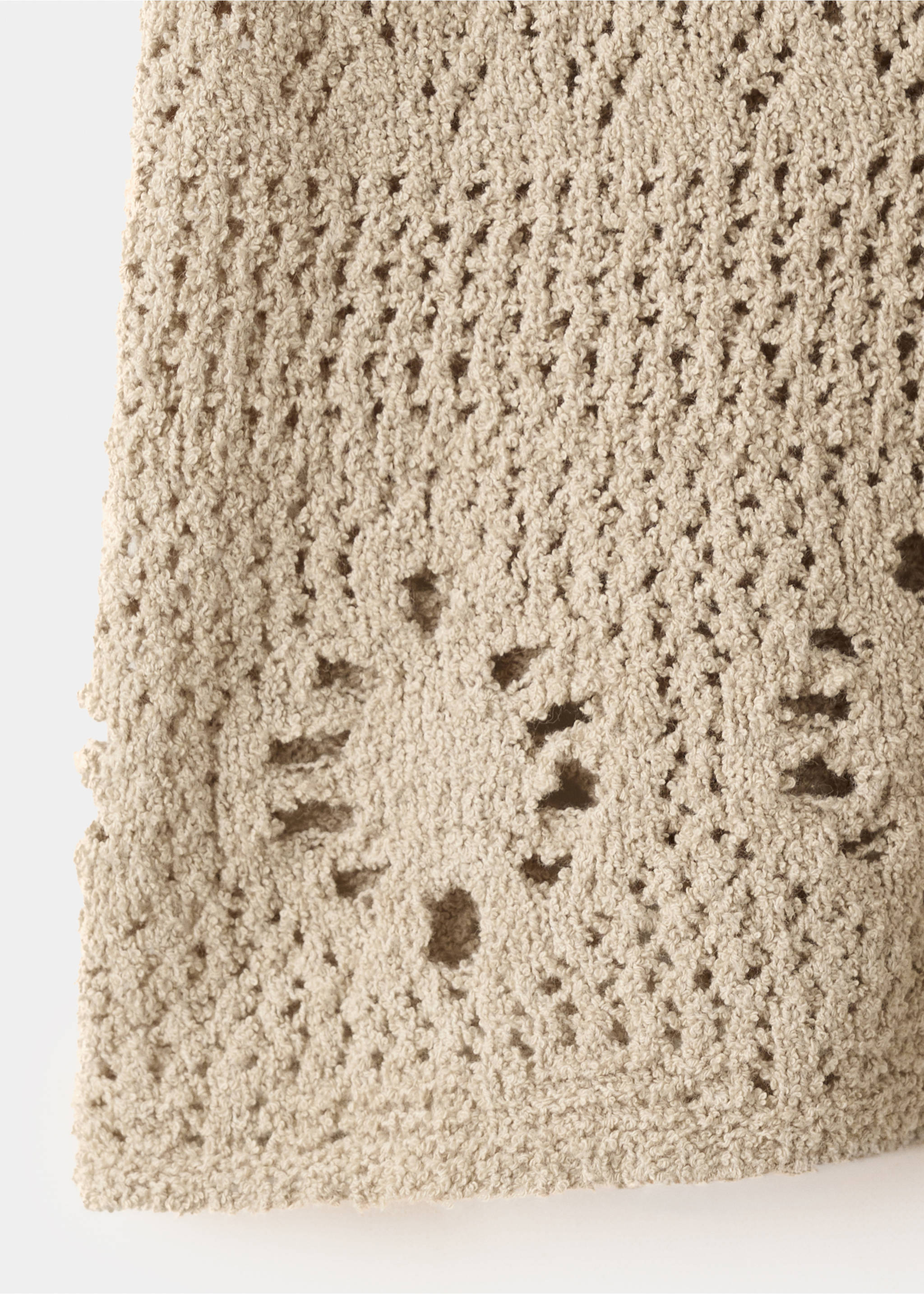 Crochet shorts with belt - Details of the article 0, Sand. Ref: 37091383-00.
