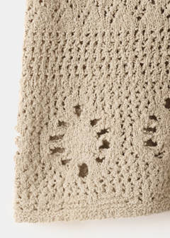 Crochet shorts with belt — Sand 8