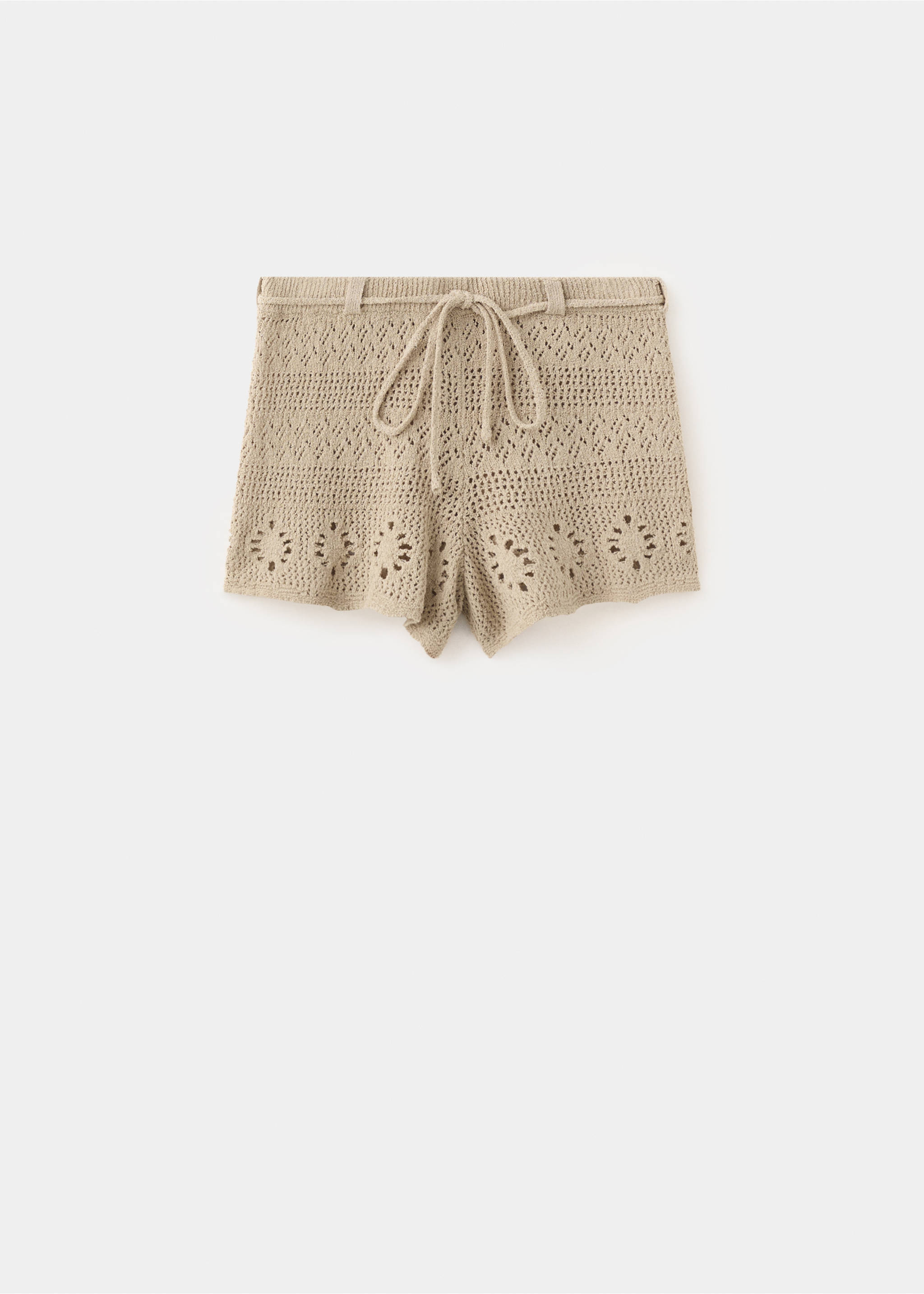 Crochet shorts with belt - Article without model, Sand. Ref: 37091383-00.
