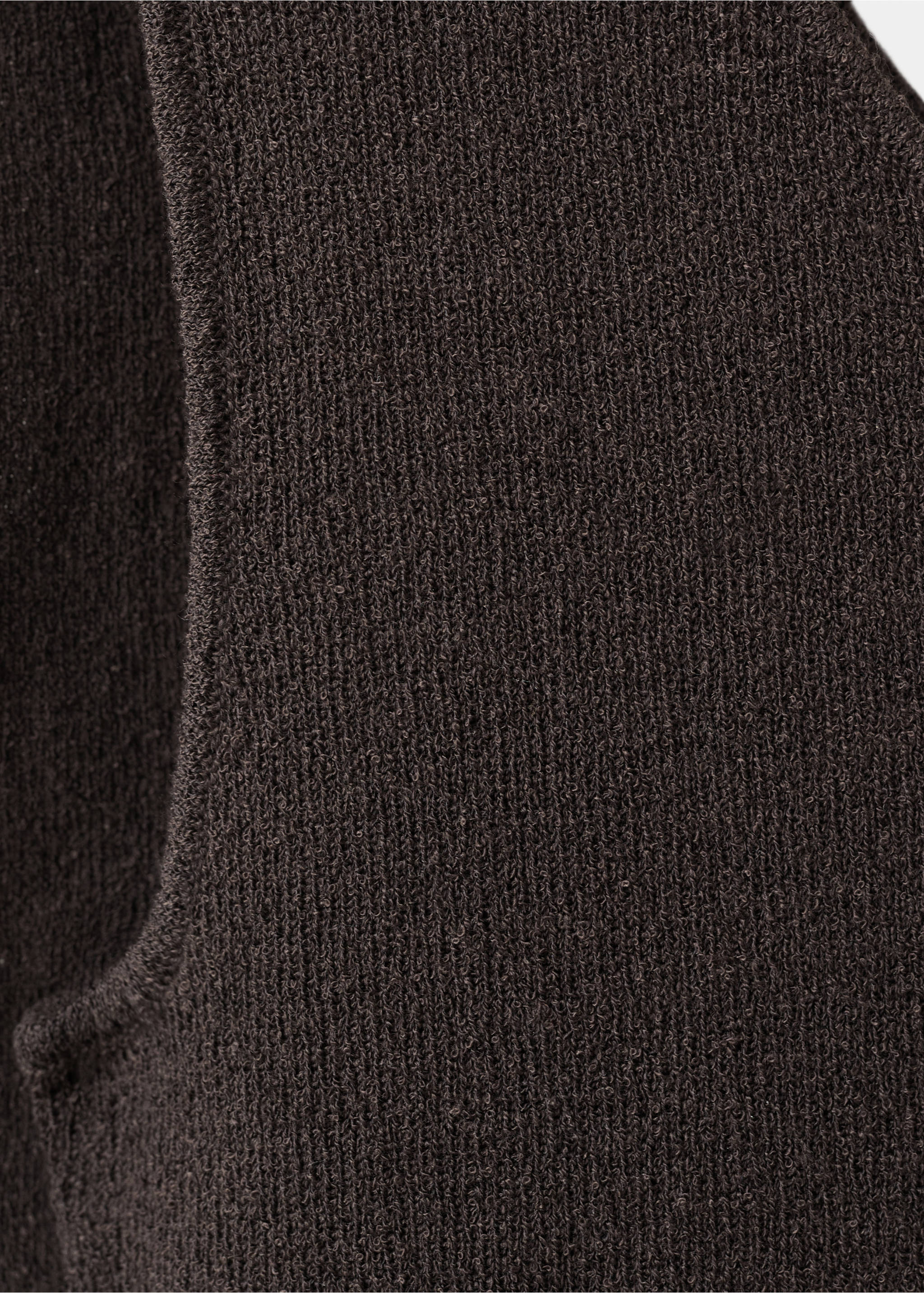 Asymmetric knit dress with foulard - Details of the article 8, Chocolate. Ref: 37091384-00.