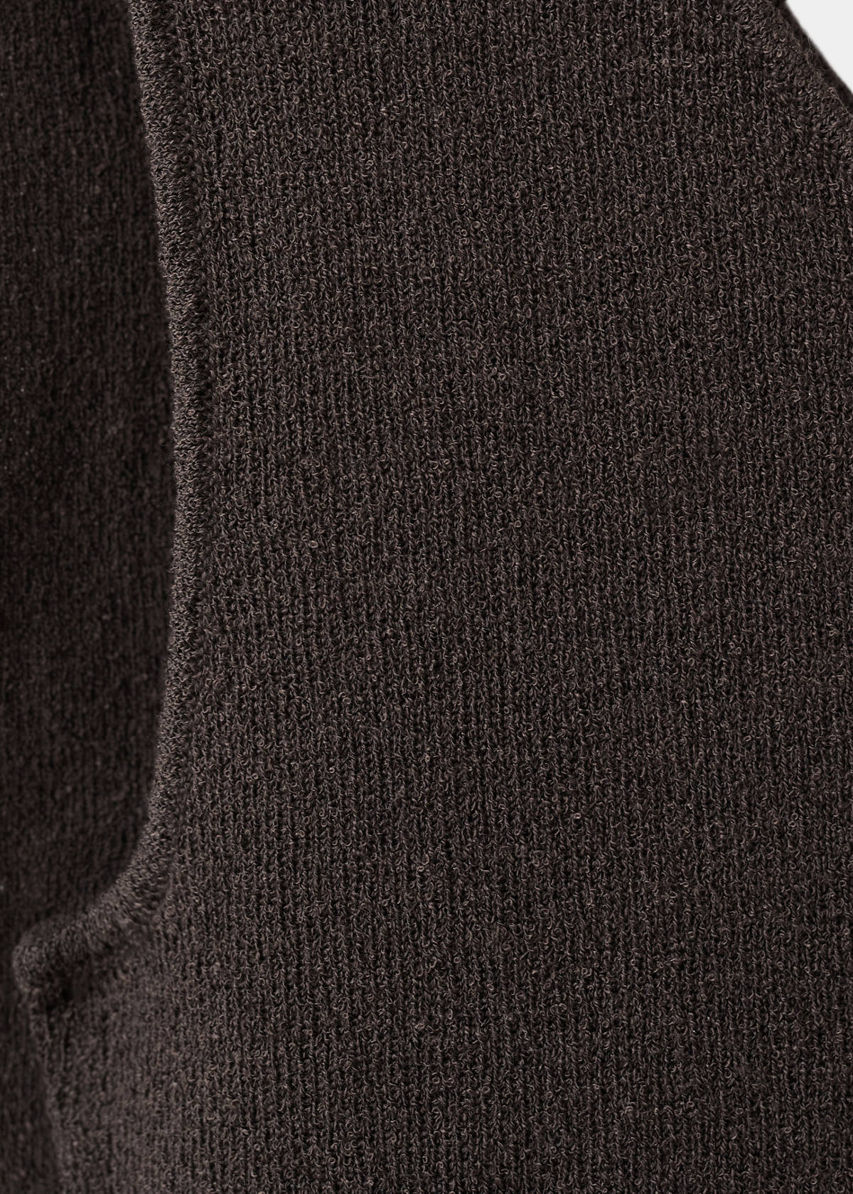 Asymmetric knit dress with foulard — Chocolate