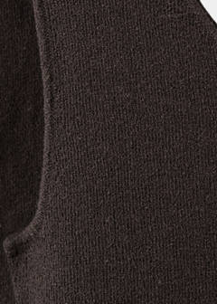 Asymmetric knit dress with foulard — Chocolate 8
