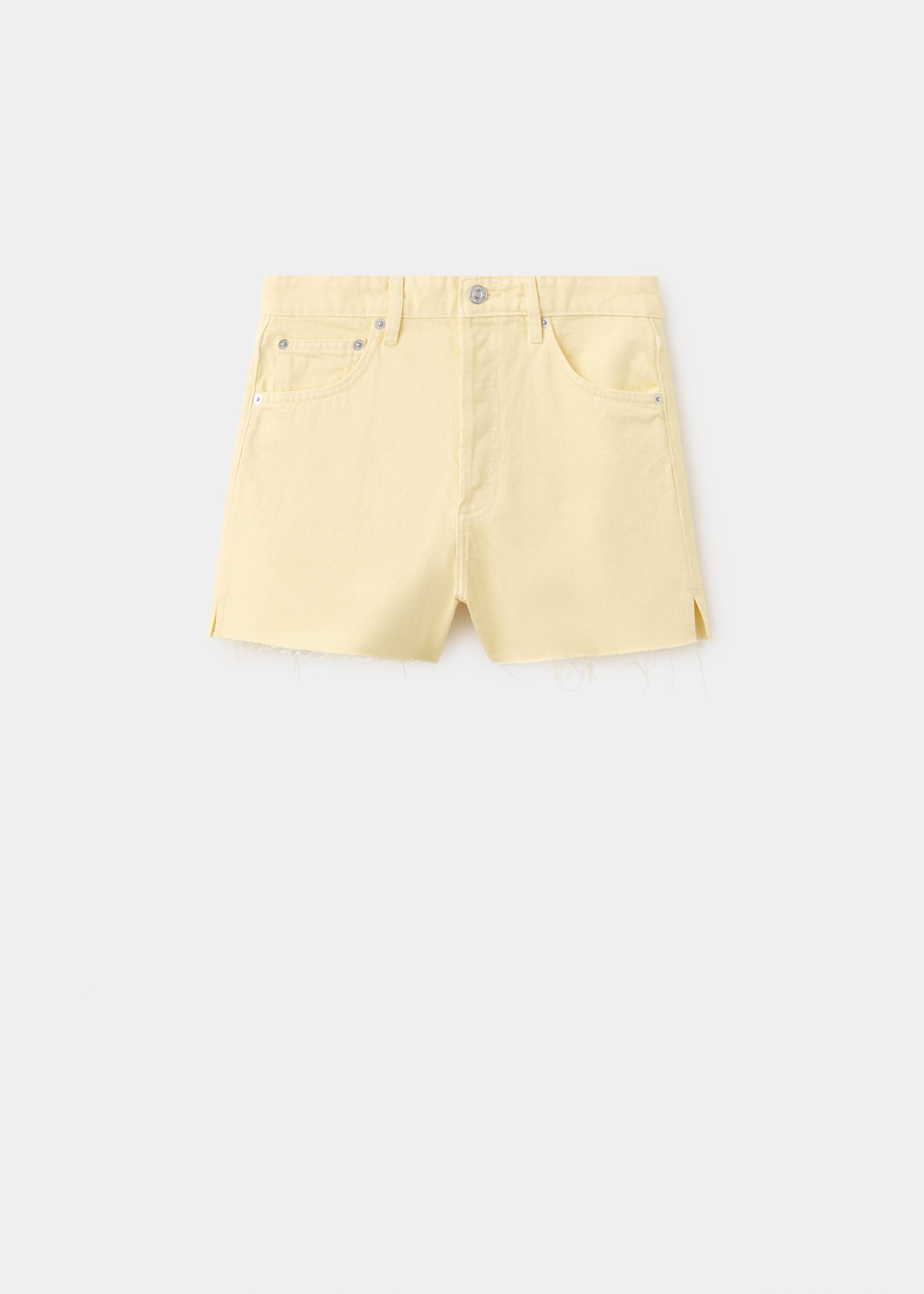 Denim shorts with frayed hem - Article without model
