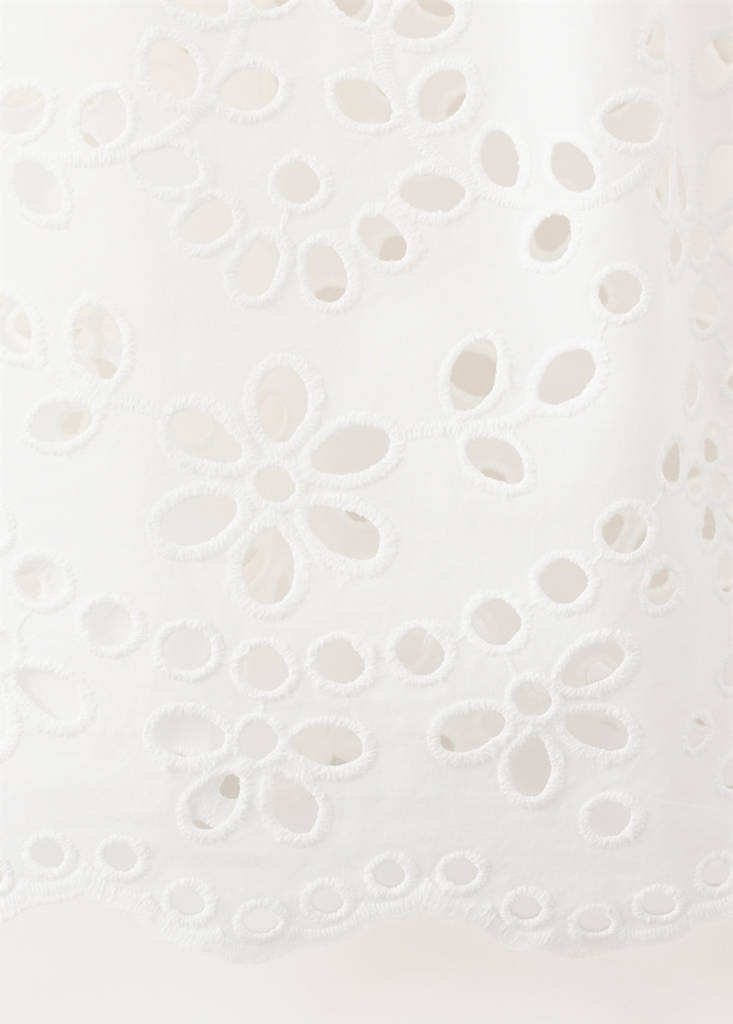 Midi skirt with embroidered details — Off White