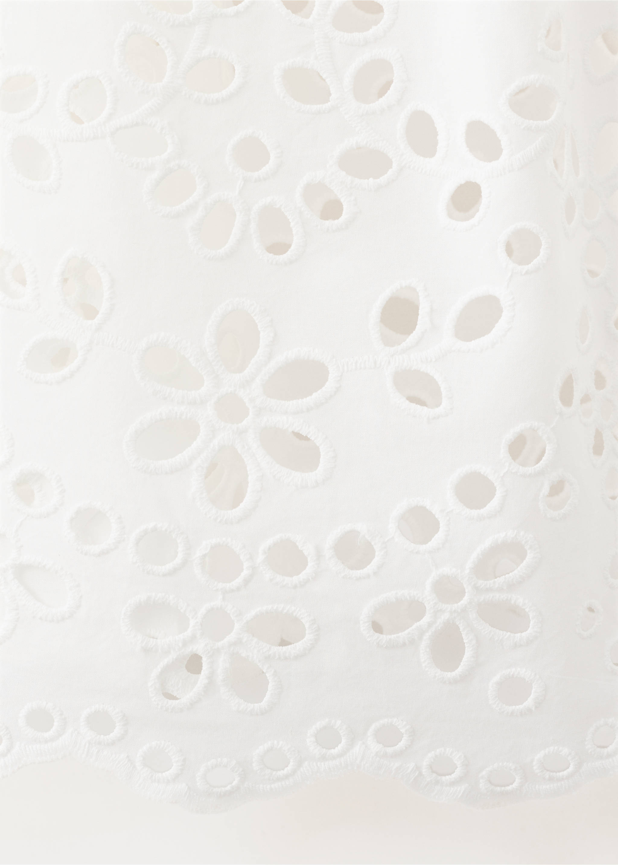 Midi skirt with embroidered details - Details of the article 8, Off White. Ref: 37091386-00.