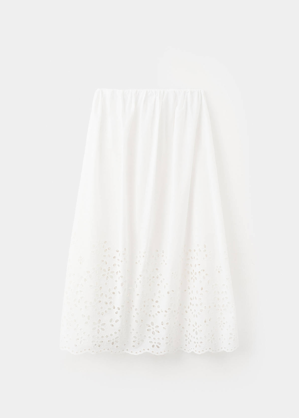 Midi skirt with embroidered details — Off White