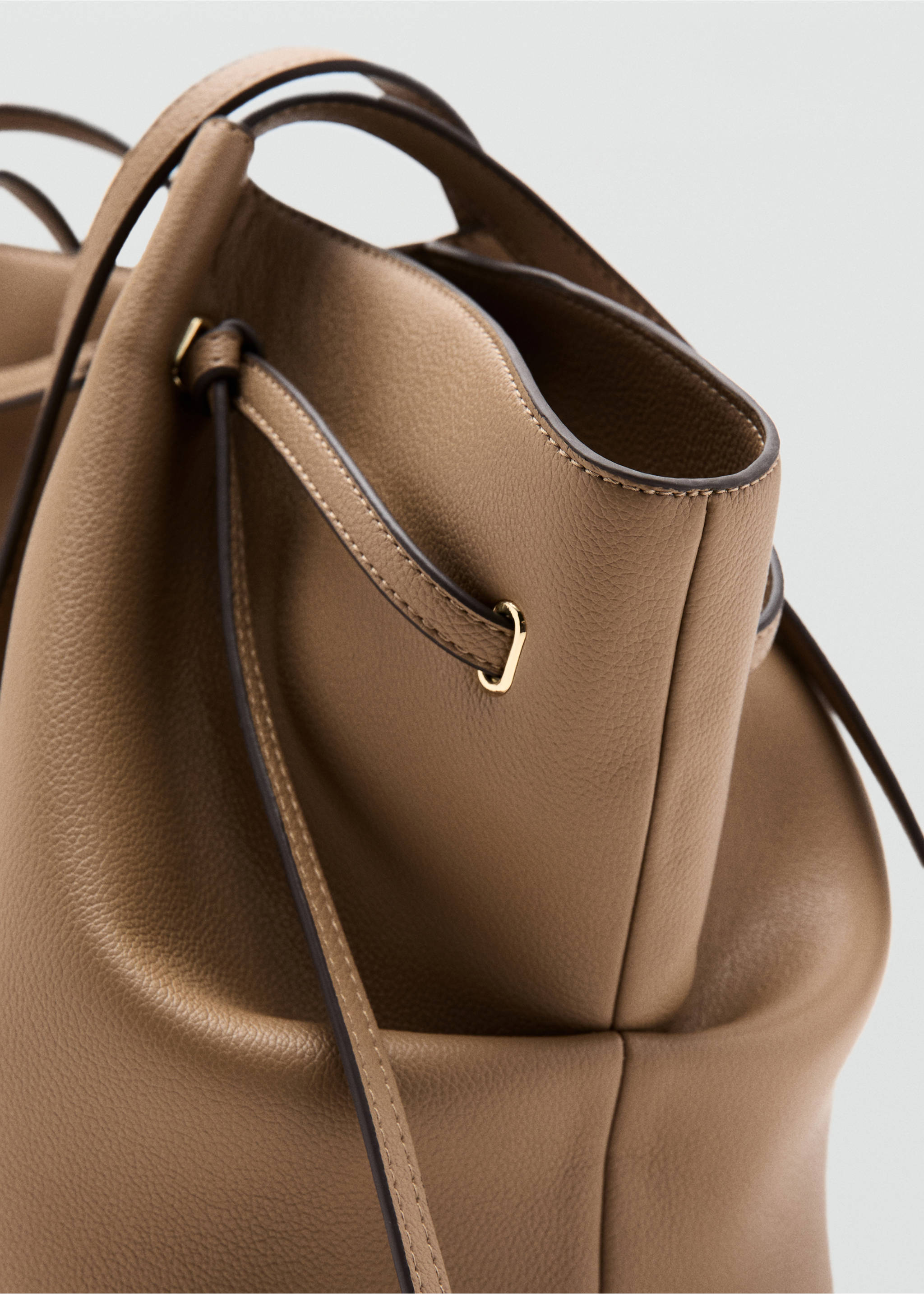 Bolso grande hombro efecto piel - Detalle del artículo 1, Marrón medio. Ref: 37091387-00.